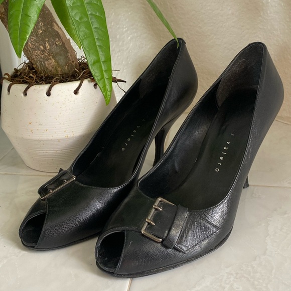 Martinez Valero peep toe heel with buckle - Picture 1 of 8